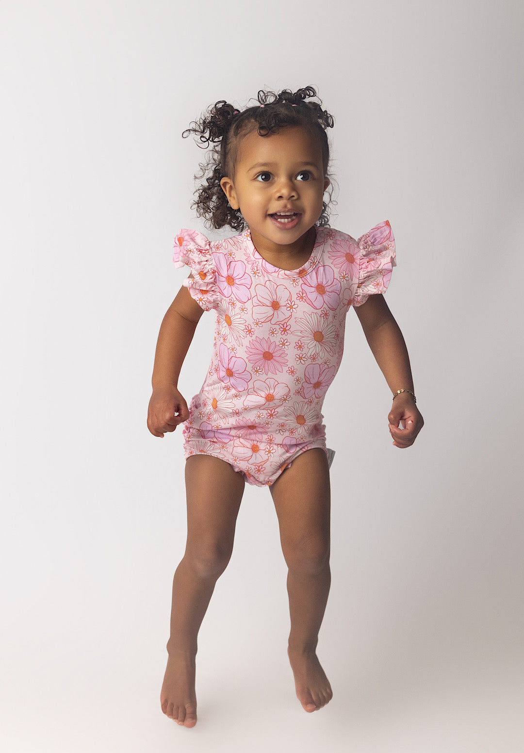Lola Floral Cap Sleeve Ruffled Romper
