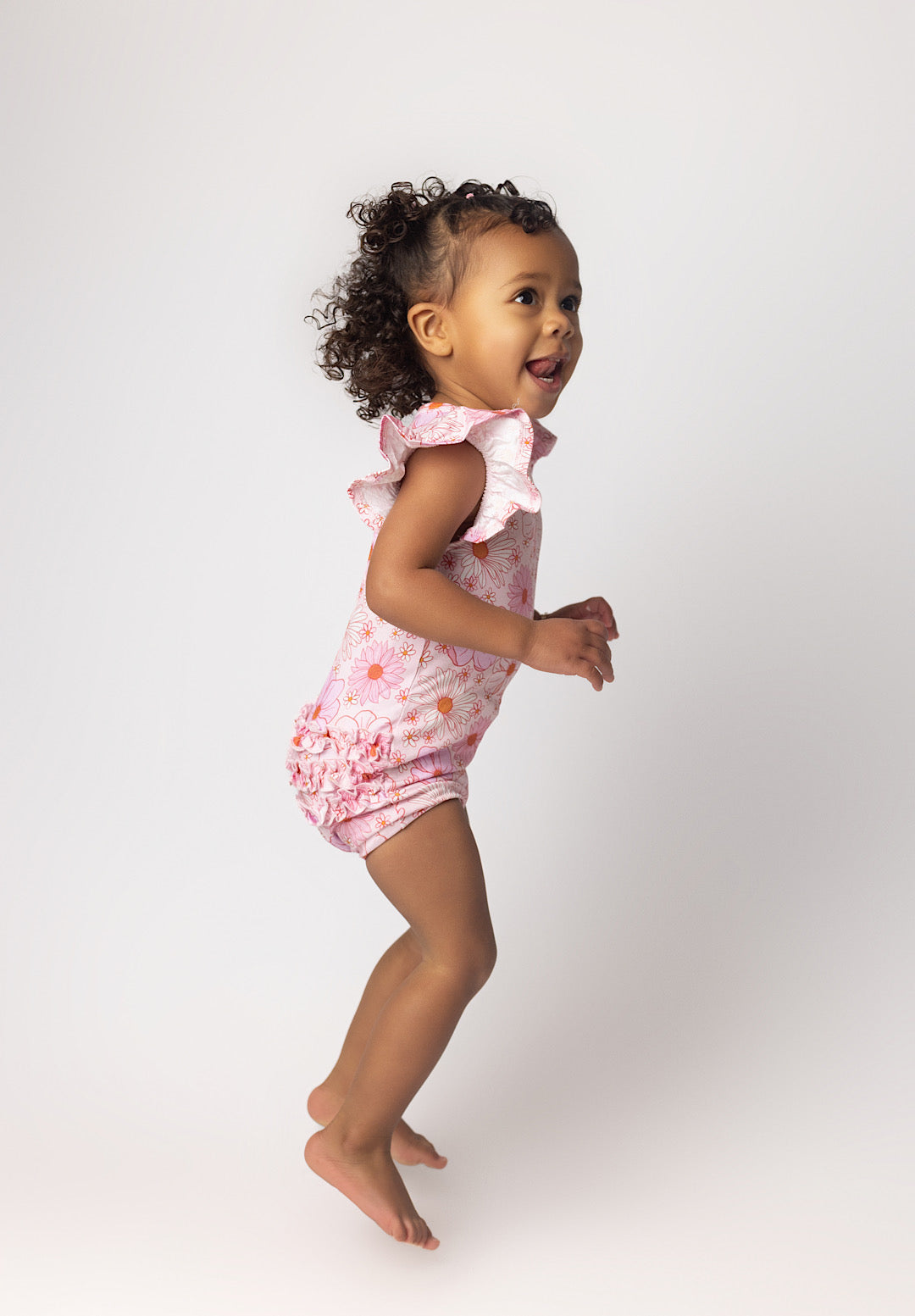 Lola Floral Cap Sleeve Ruffled Romper